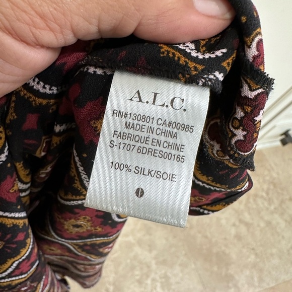 A.L.C. Alexa Printed Bell Sleeve Silk Dress (3) - Picture 11 of 12